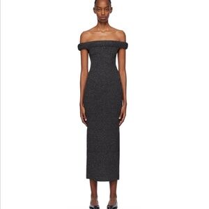 Toteme black / grey roll midi dress